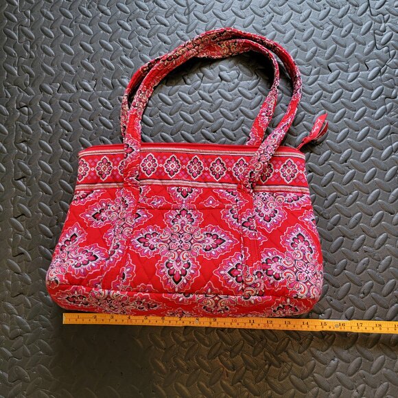 Vera Bradley Frankly Scarlet Red Paisley Tote bag, Shoulder bag, Used, 15"x10" - Picture 2 of 7